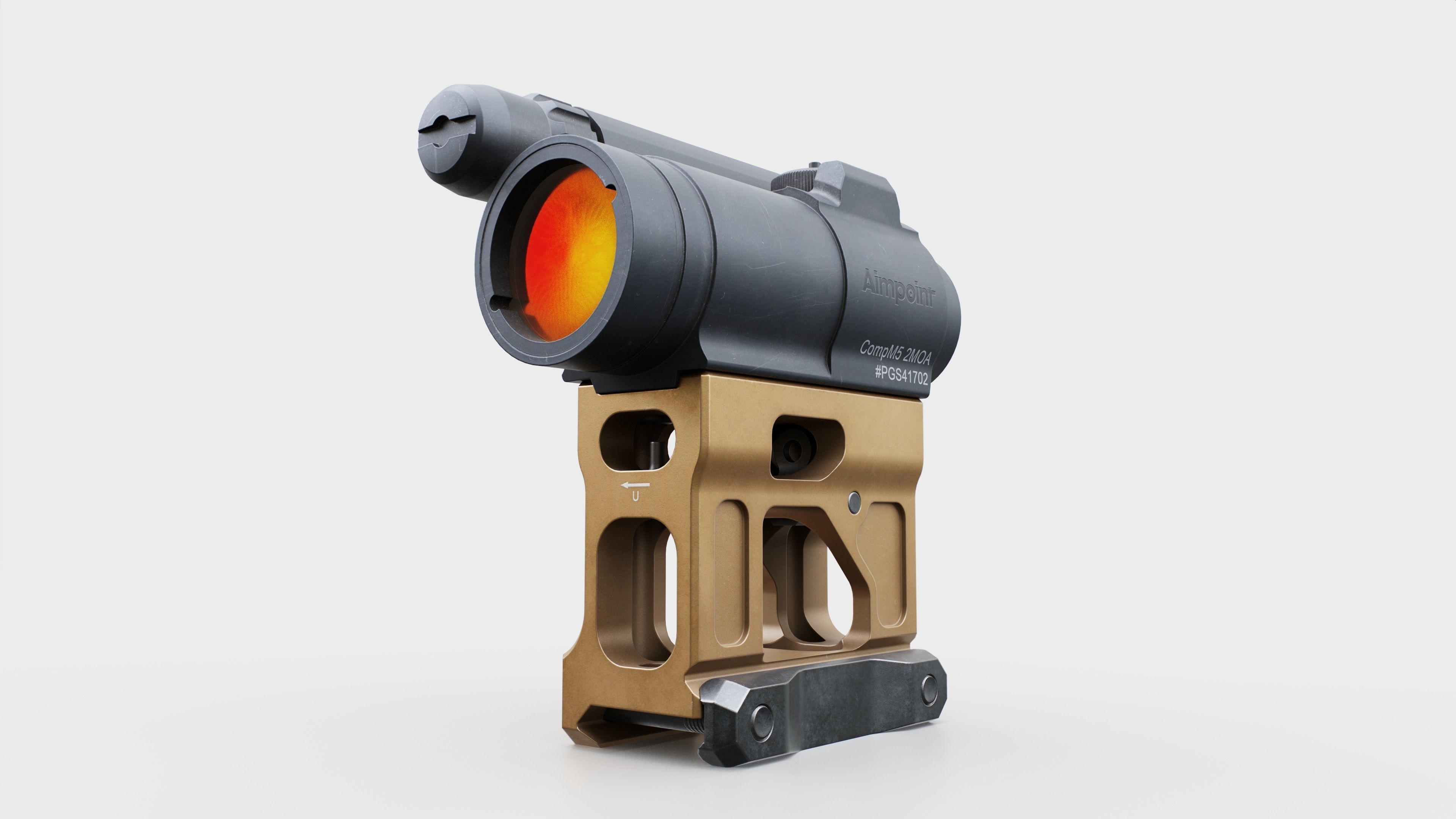 Aimpoint CompM5 Red Dot Sight Low-poly 3D model_24