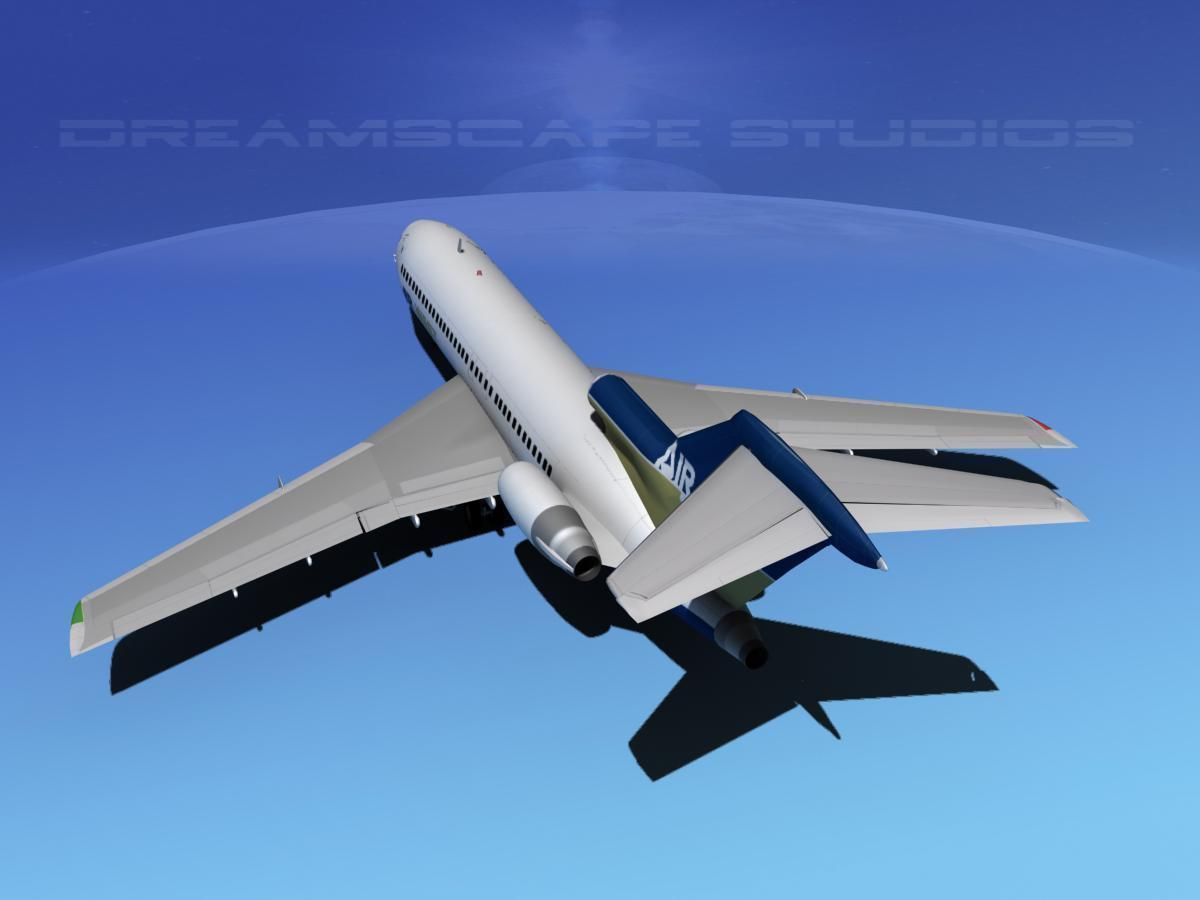 Boeing 727-100 Air West 3D model_6