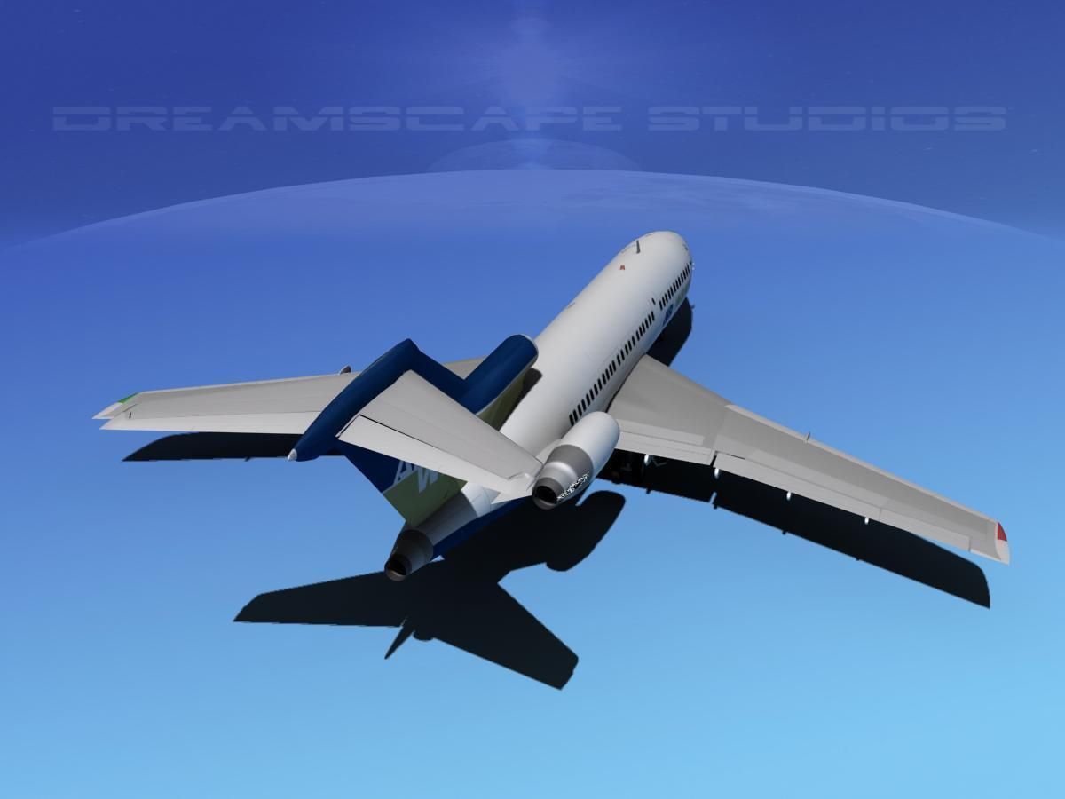 Boeing 727-100 Air West 3D model_5