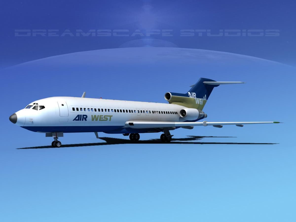 Boeing 727-100 Air West 3D model_1