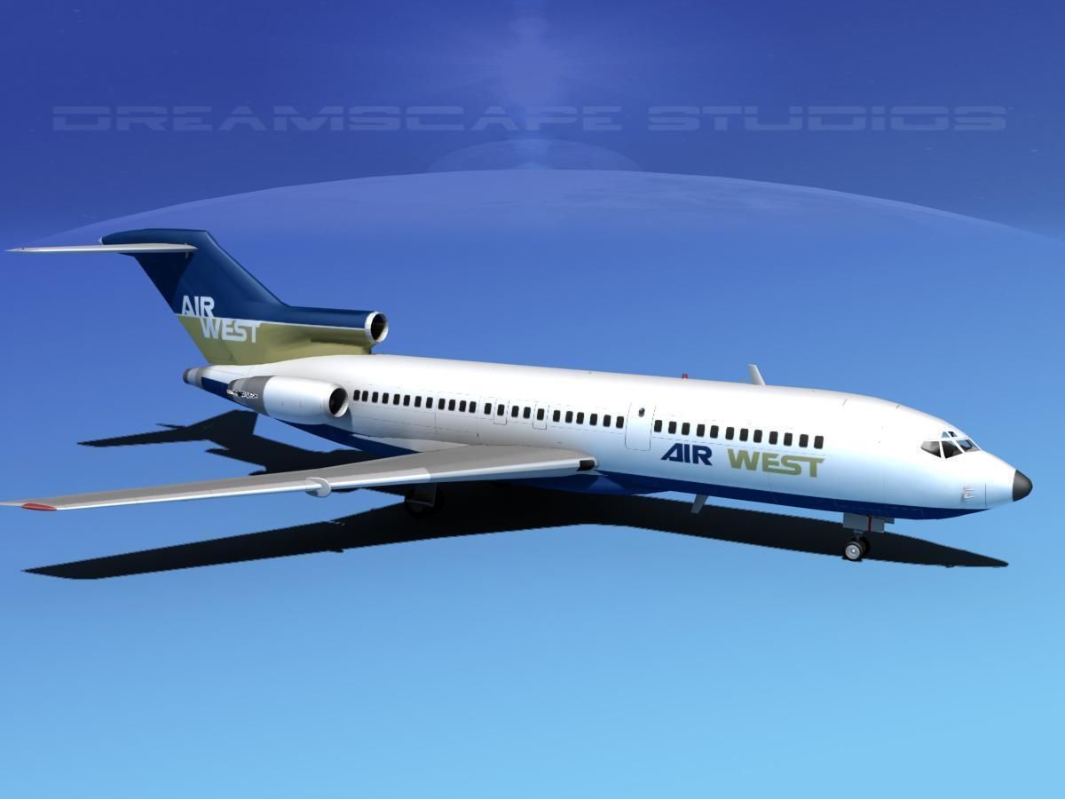 Boeing 727-100 Air West 3D model_3