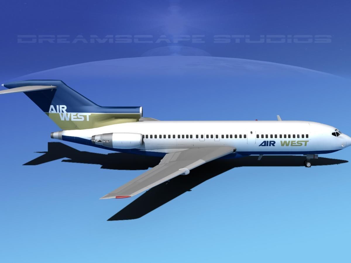 Boeing 727-100 Air West 3D model_4