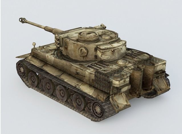 Tiger Tank Low-poly 3D model_3