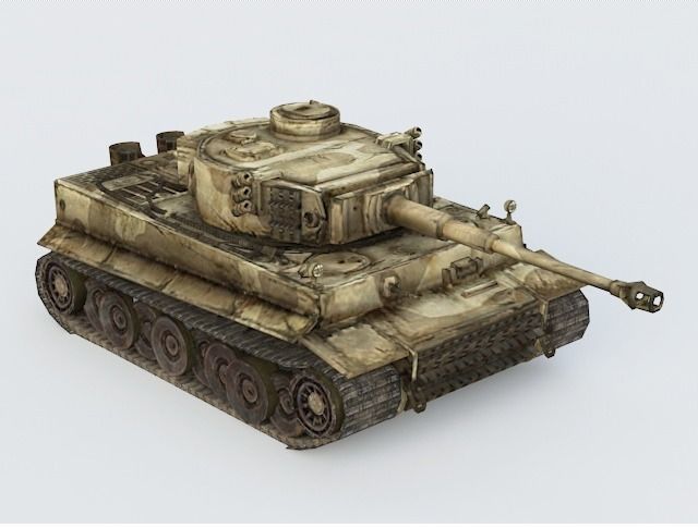 Tiger Tank Low-poly 3D model_1