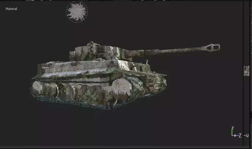 Tiger Tank Low-poly 3D model_0