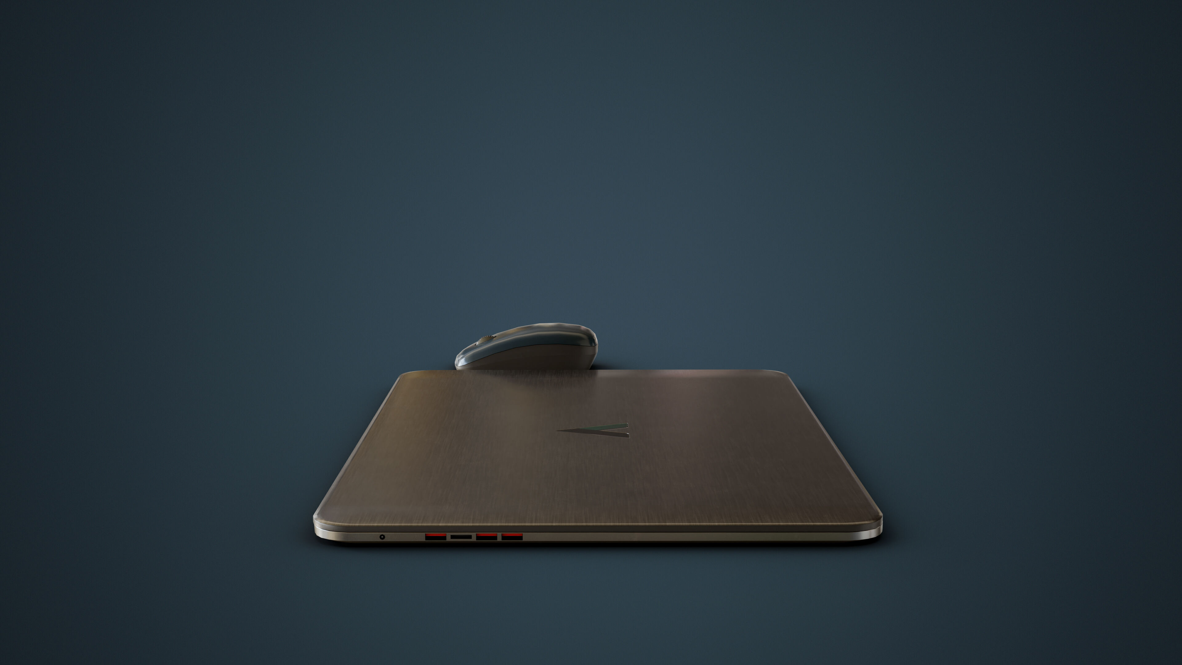 Modern Laptop and Wireless Mouse Low-poly 3D model_9