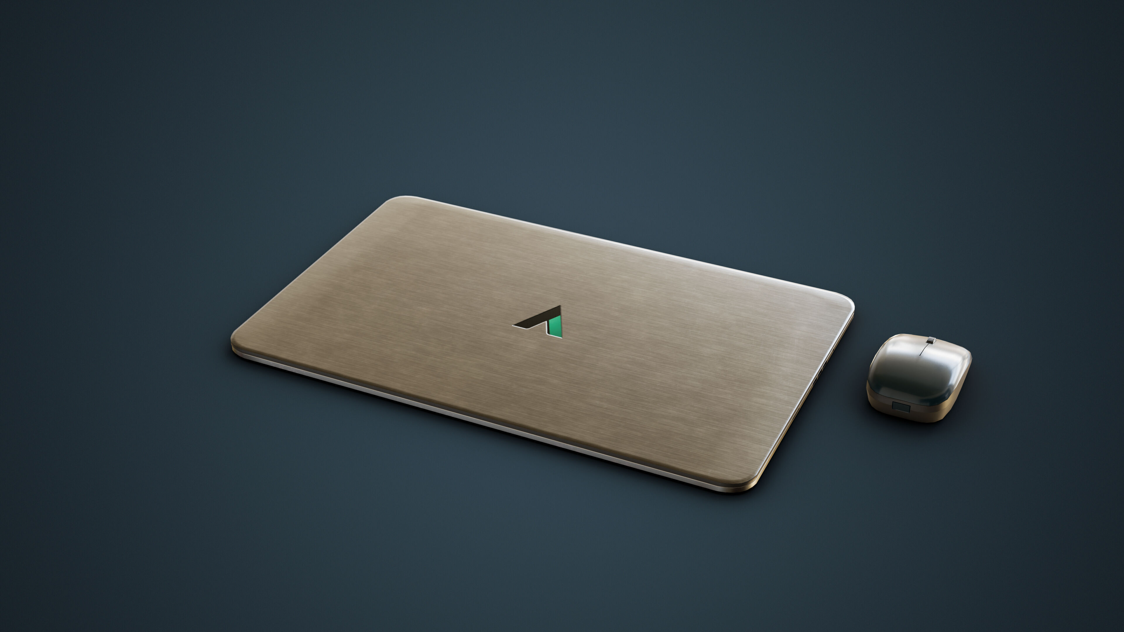Modern Laptop and Wireless Mouse Low-poly 3D model_6