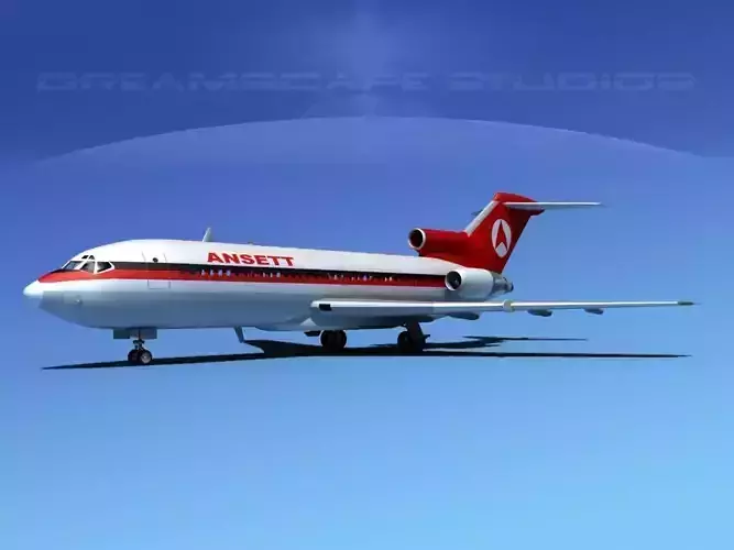 Boeing 727-100 Ansett Airlines 3D model