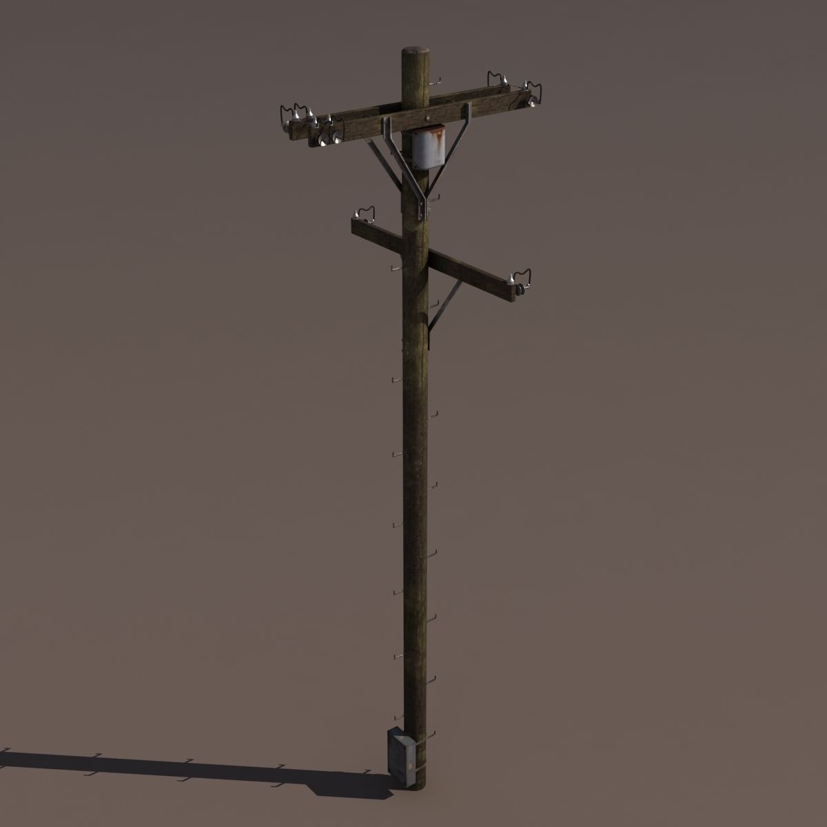 Telephone Pole Low Poly 3d Model 3D Model Game ready .max .obj .3ds