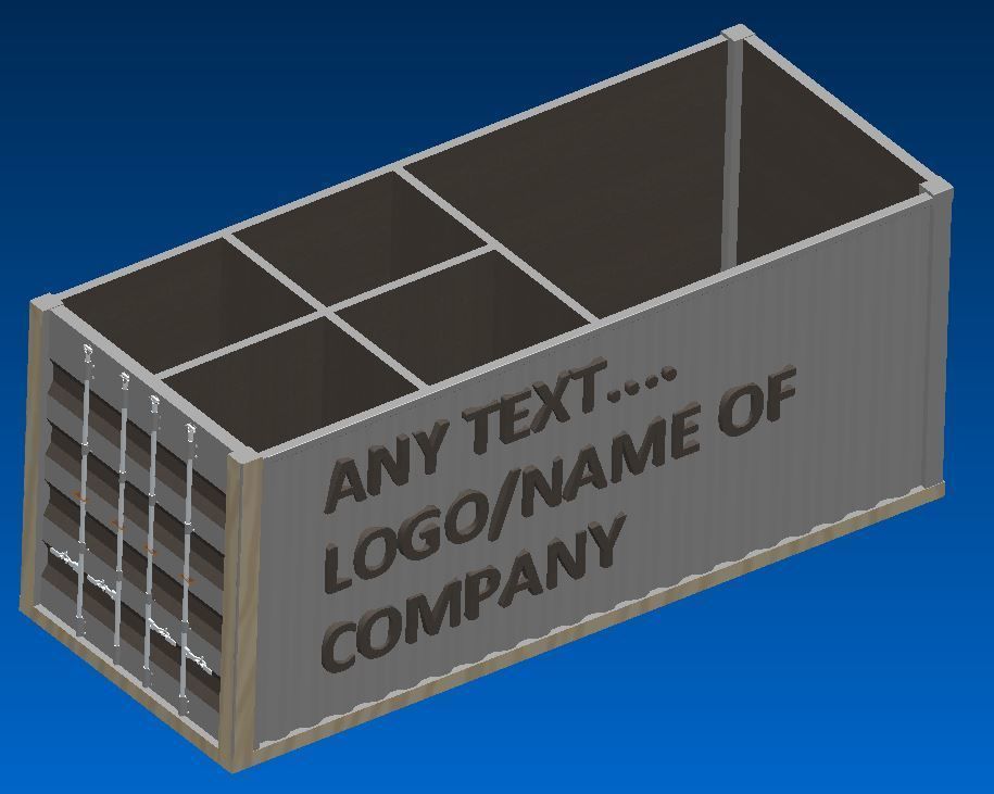 desktop organizer 20ft container 3D print model_1