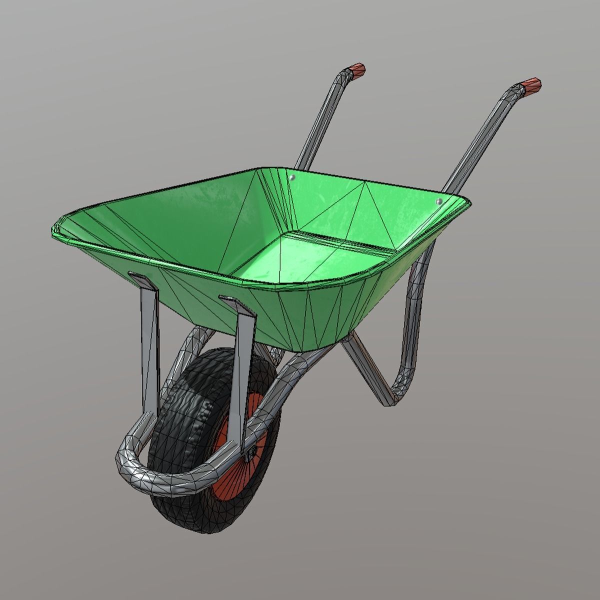 CC0 - Wheelbarrow Free low-poly 3D model_4