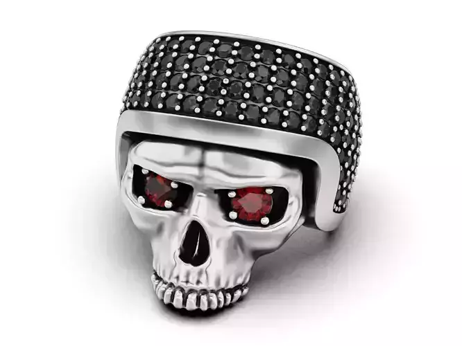 Ring skull helmet biker 3D print model