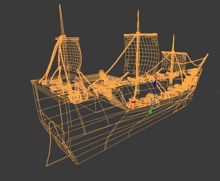 Medieval  Ship Port Low Poly Low-poly 3D model_5