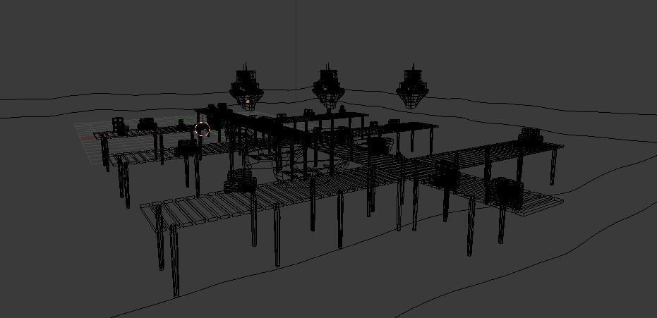 Medieval  Ship Port Low Poly Low-poly 3D model_6