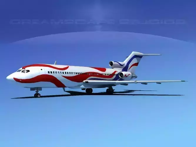 Boeing 727-100 Braniff Intl 3 3D model