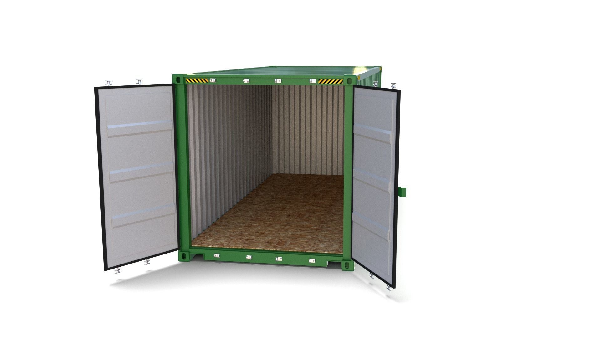 20ft Shipping Container Evergreen 3D model_2