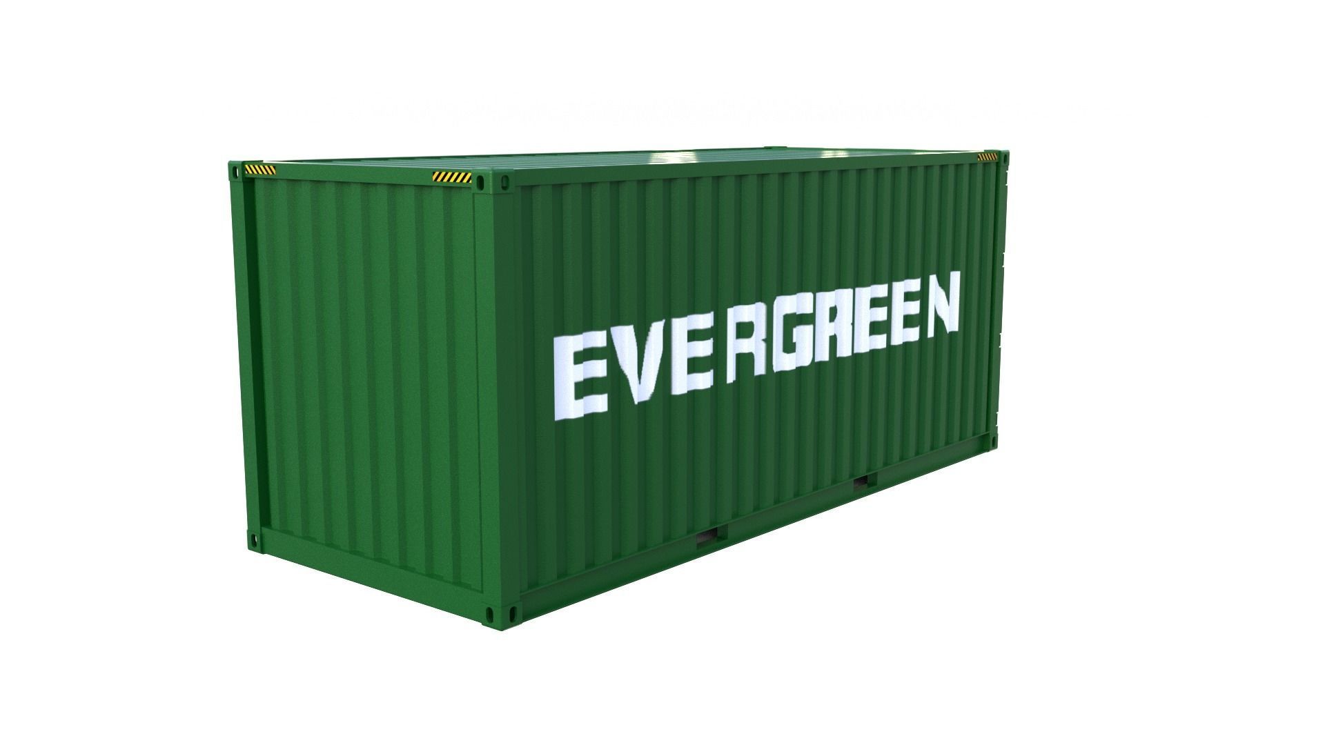 20ft Shipping Container Evergreen 3D model_9