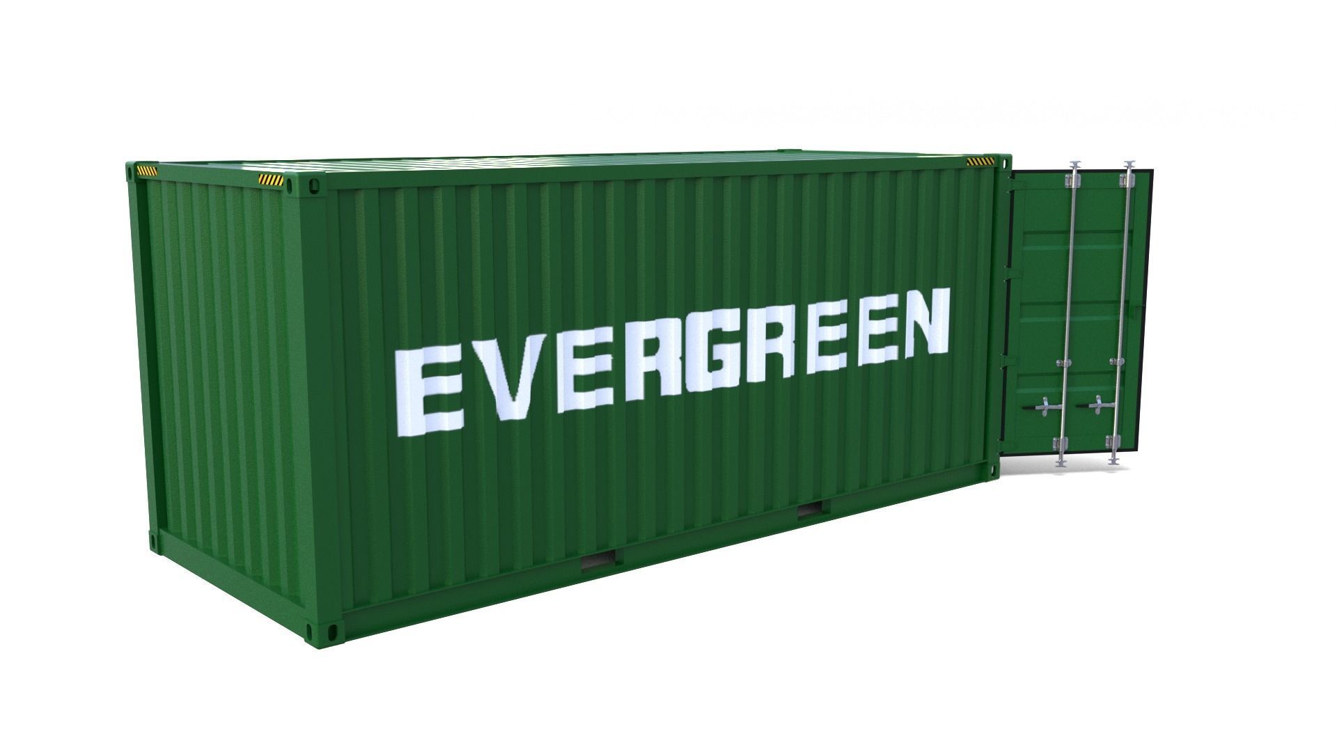 20ft Shipping Container Evergreen 3D model_3