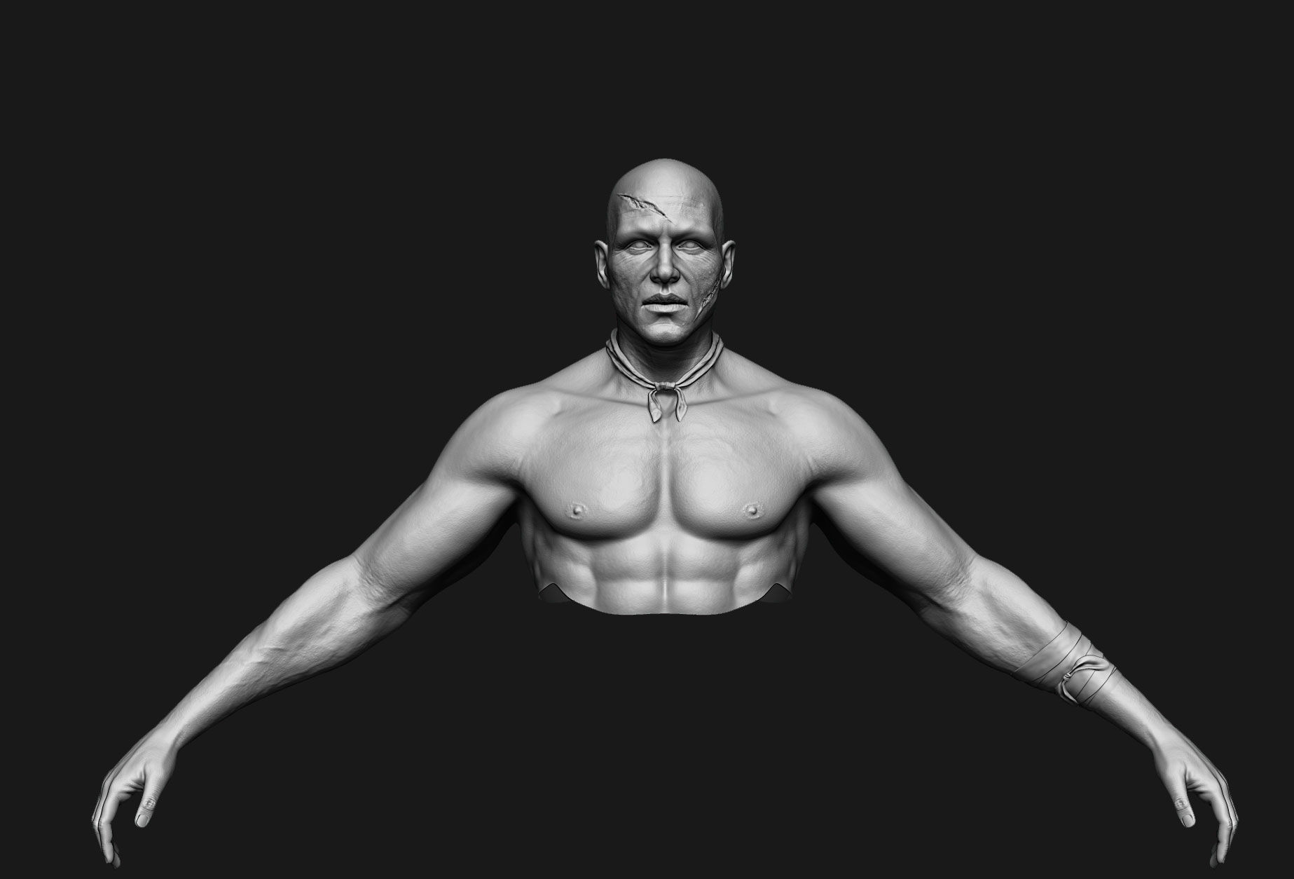 human anatomy Head and hands only 3D model_7