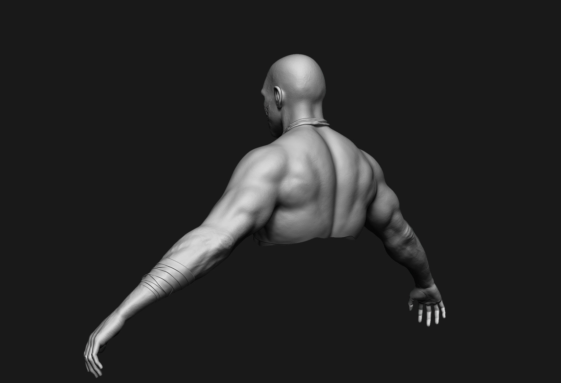 human anatomy Head and hands only 3D model_14