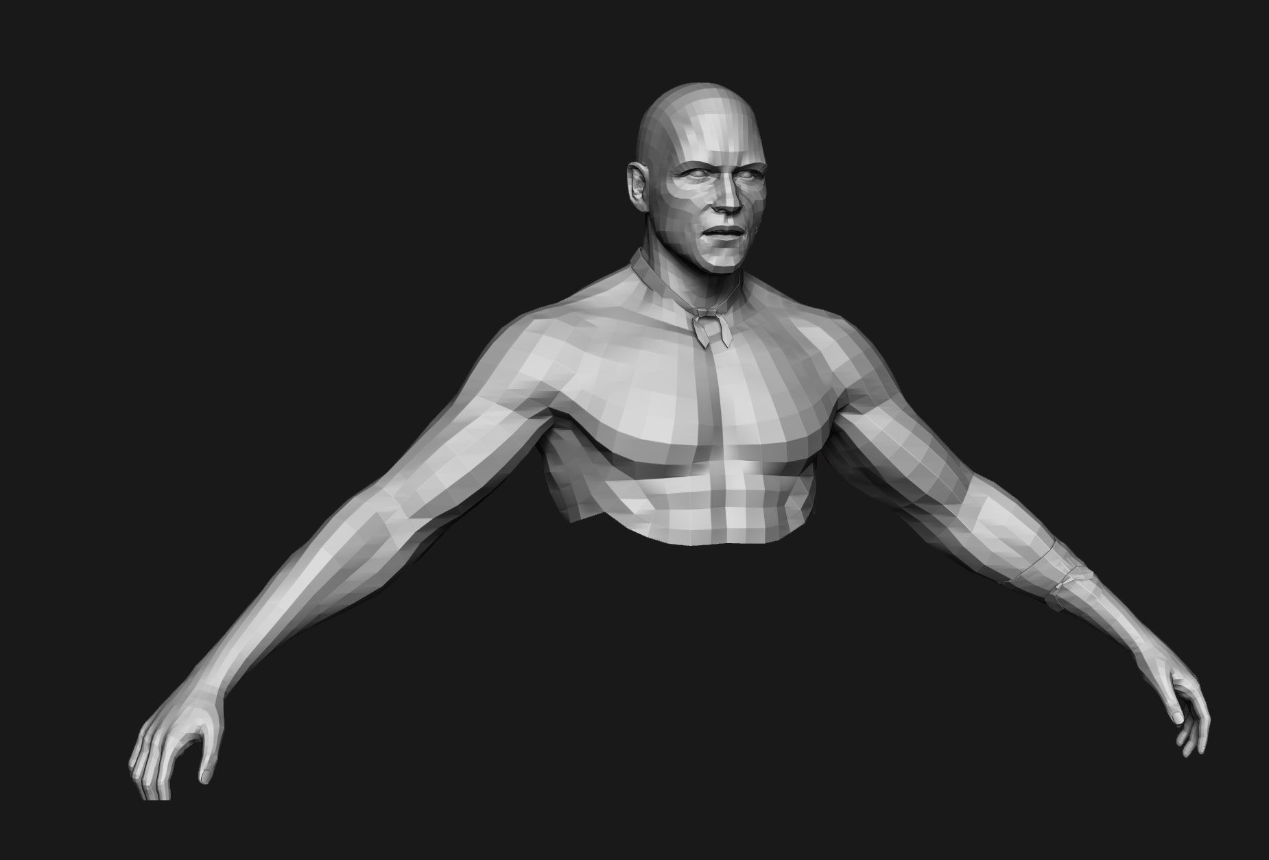 human anatomy Head and hands only 3D model_11