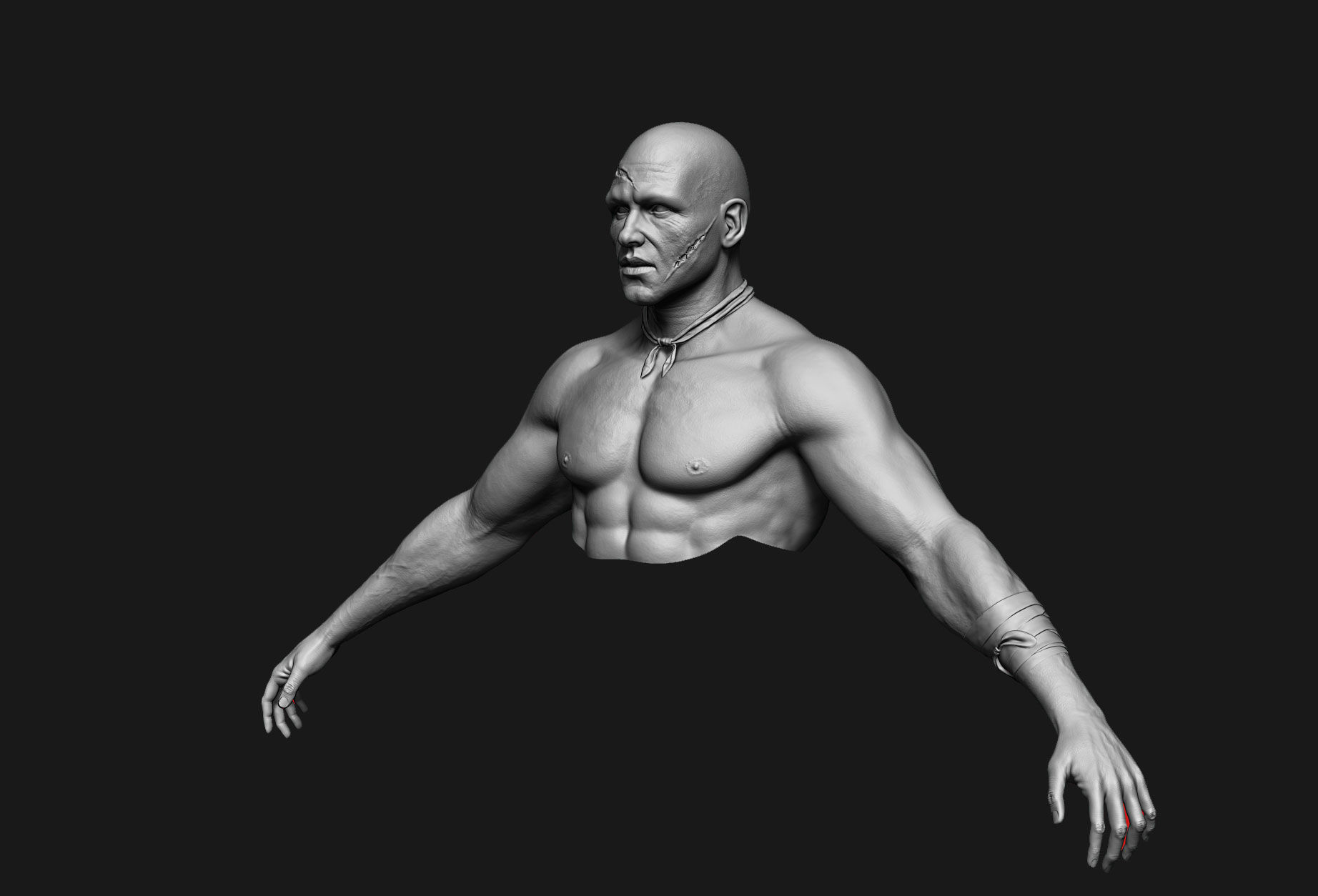 human anatomy Head and hands only 3D model_9