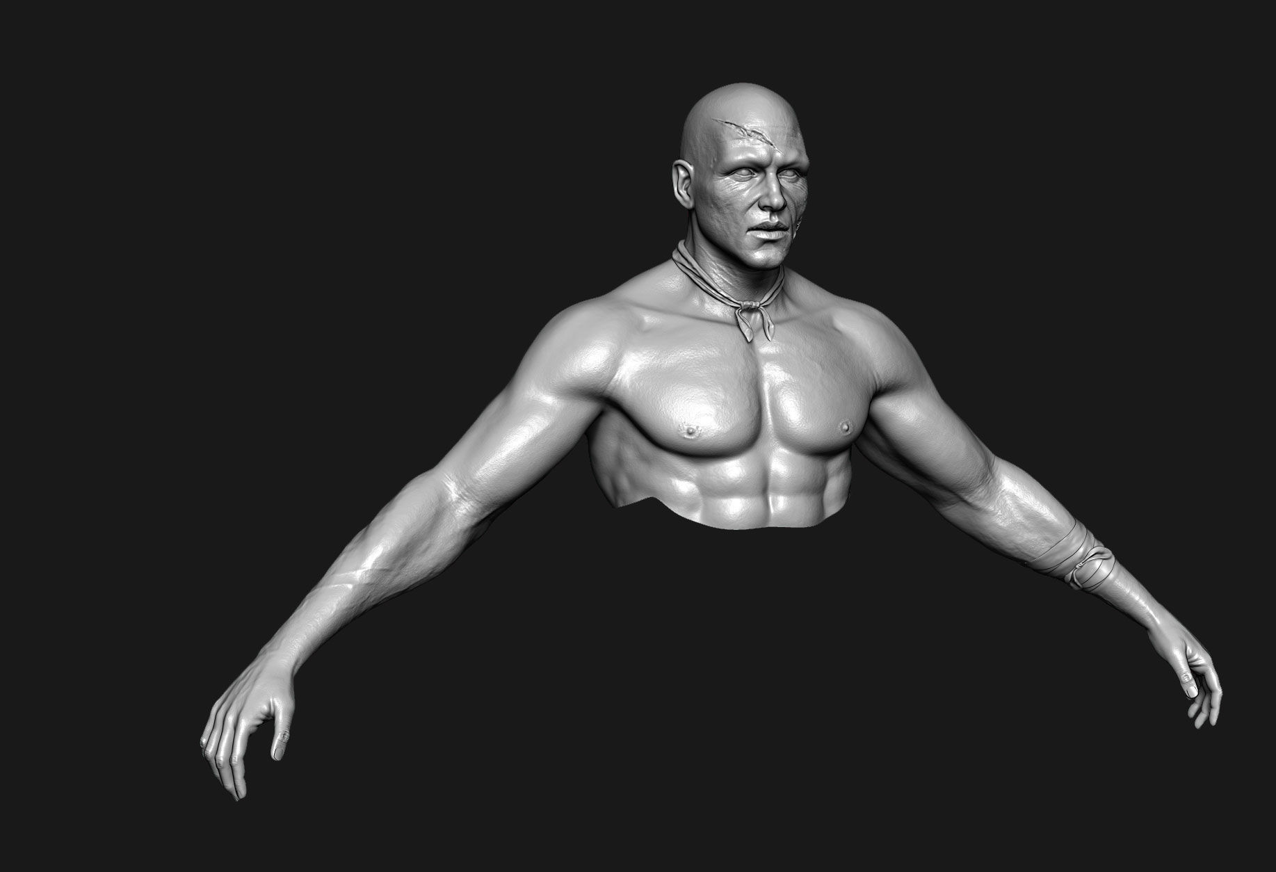 human anatomy Head and hands only 3D model_8