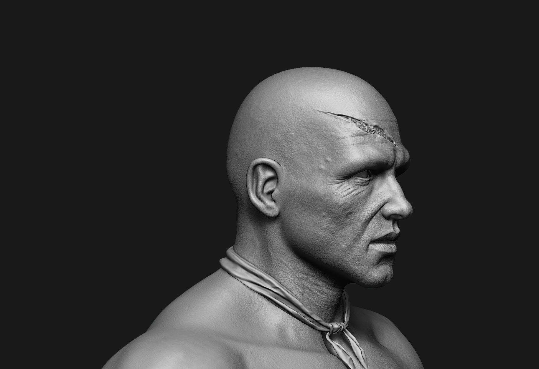 human anatomy Head and hands only 3D model_4