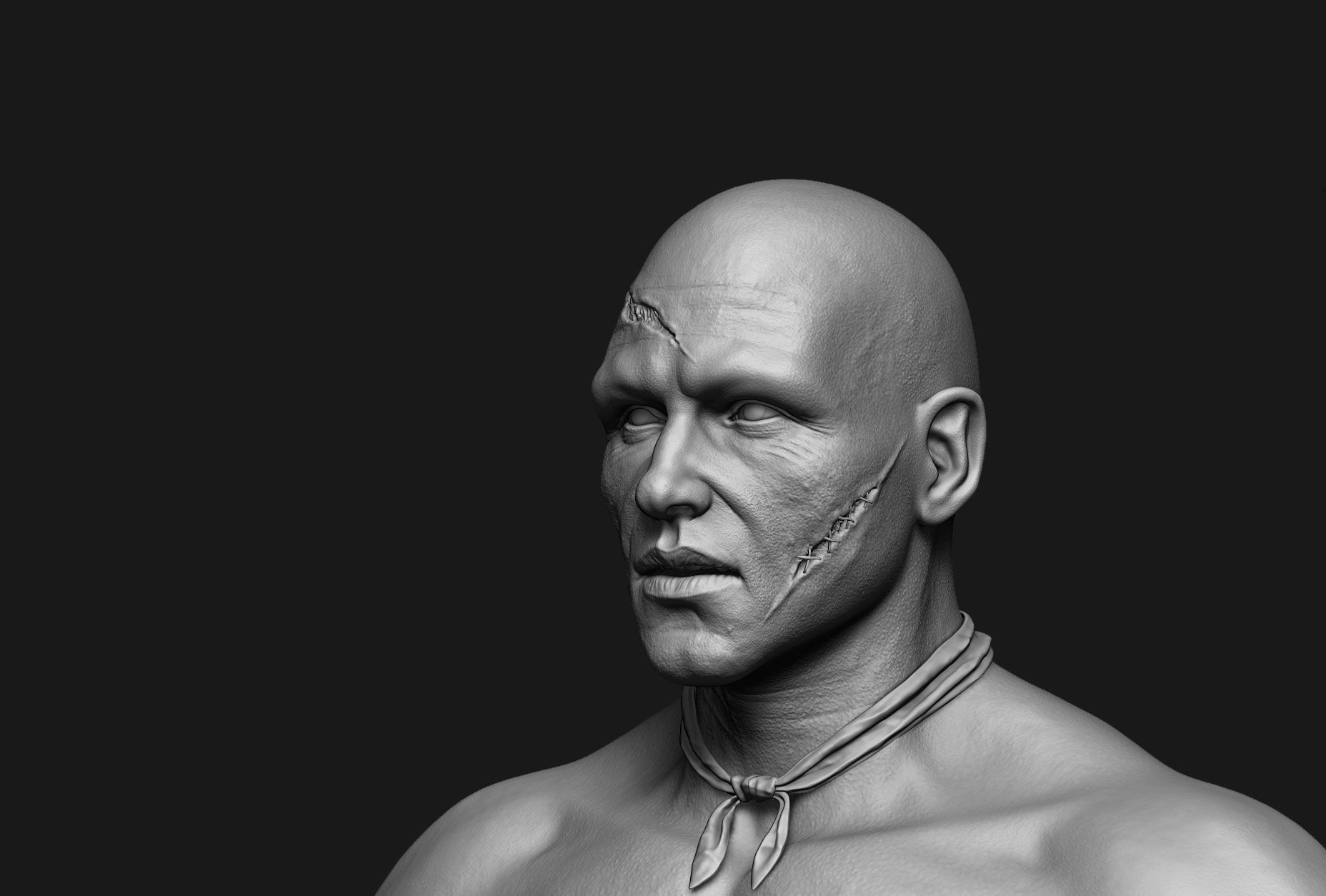 human anatomy Head and hands only 3D model_6