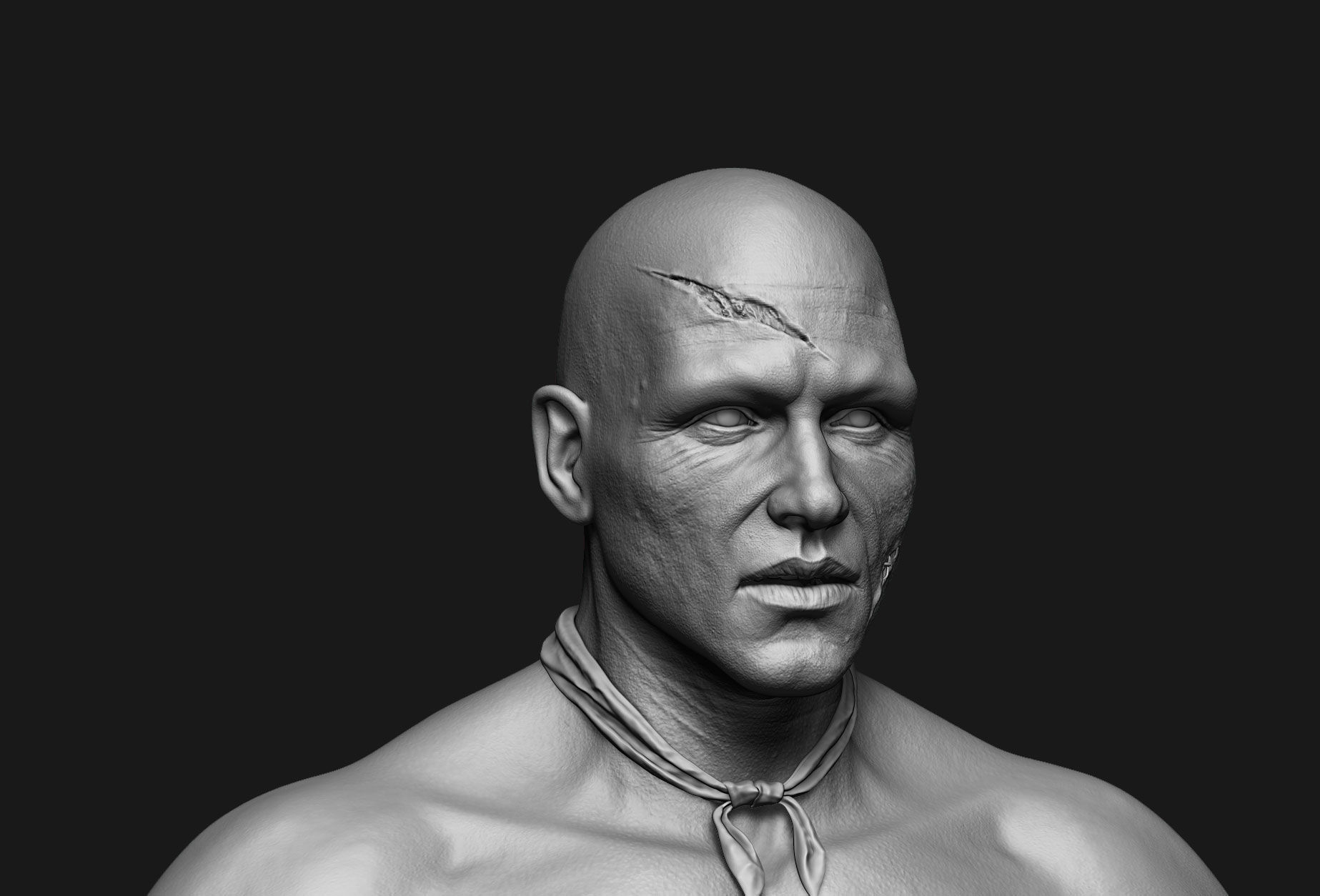 human anatomy Head and hands only 3D model_2