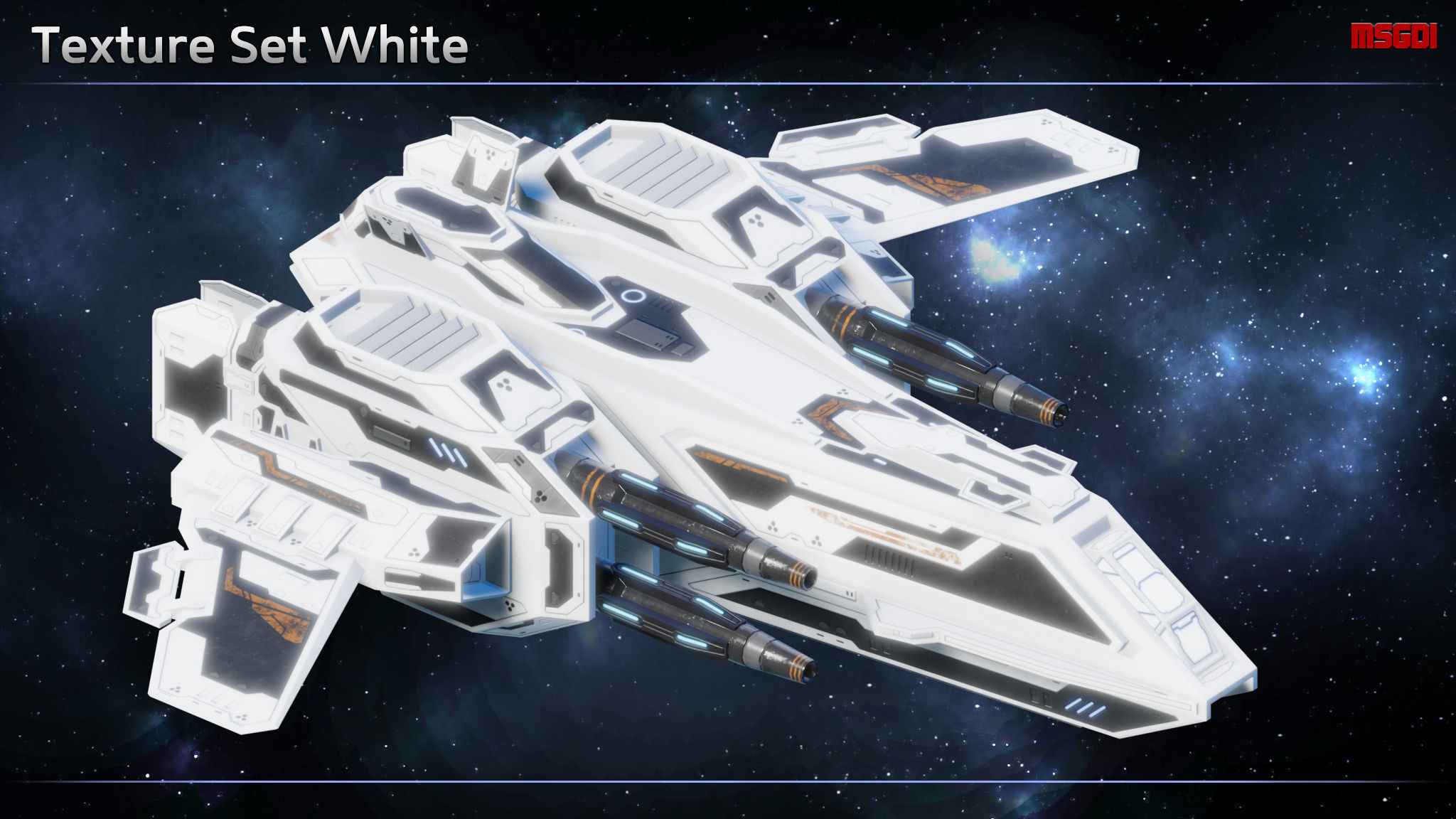 Spaceship Fighter Hellstar Low-poly 3D model_9