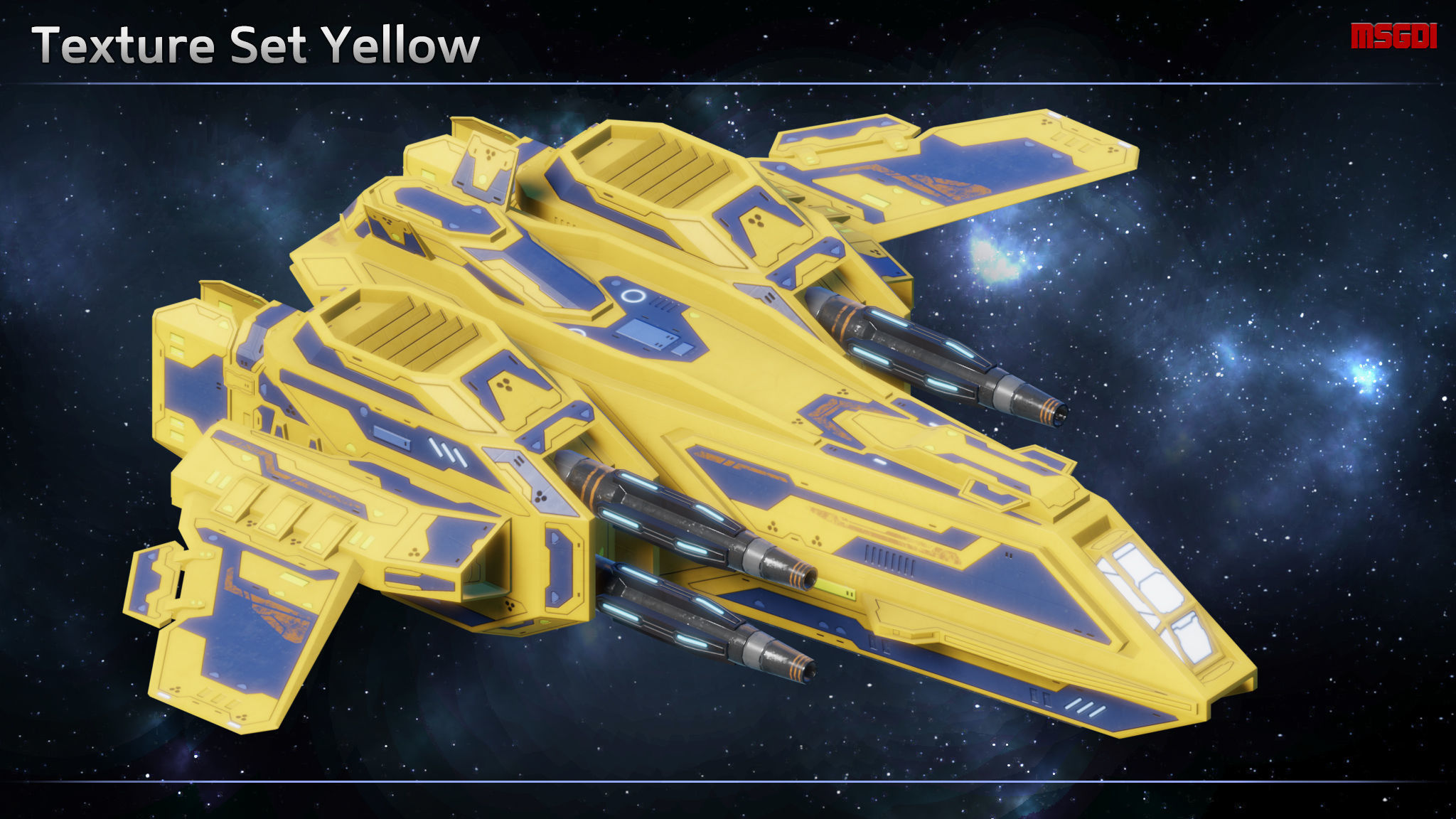 Spaceship Fighter Hellstar Low-poly 3D model_10