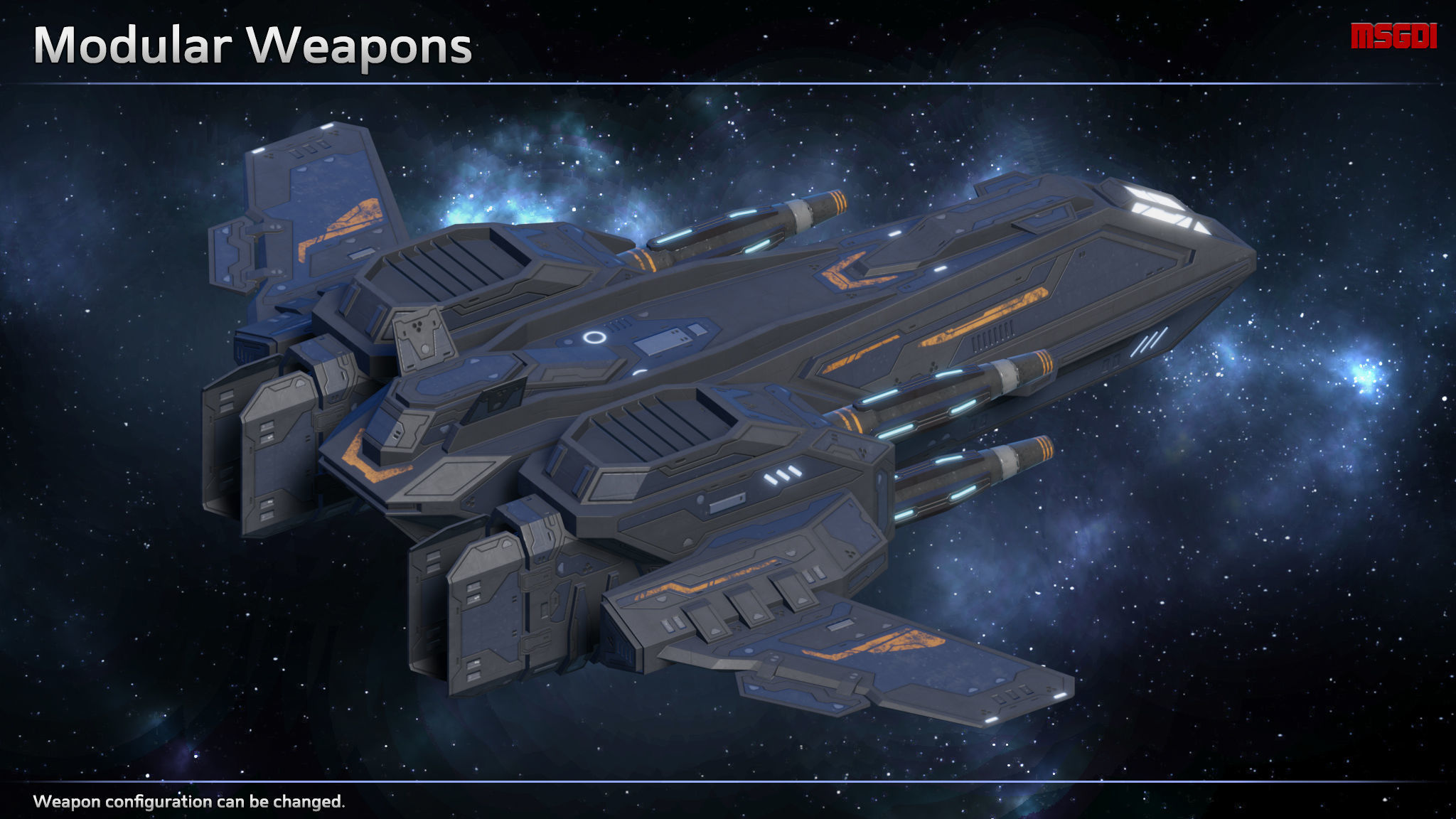 Spaceship Fighter Hellstar Low-poly 3D model_3