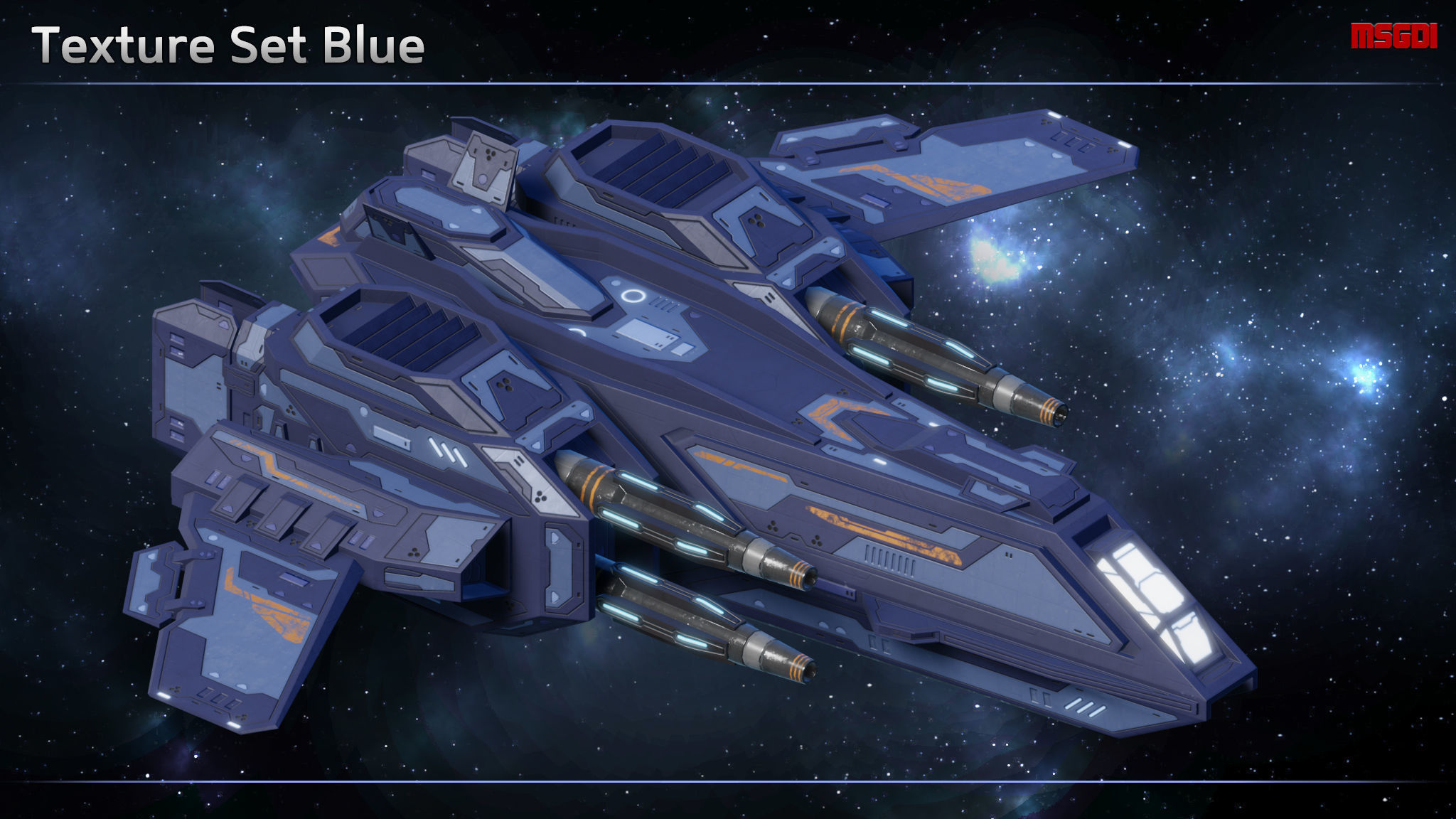 Spaceship Fighter Hellstar Low-poly 3D model_6
