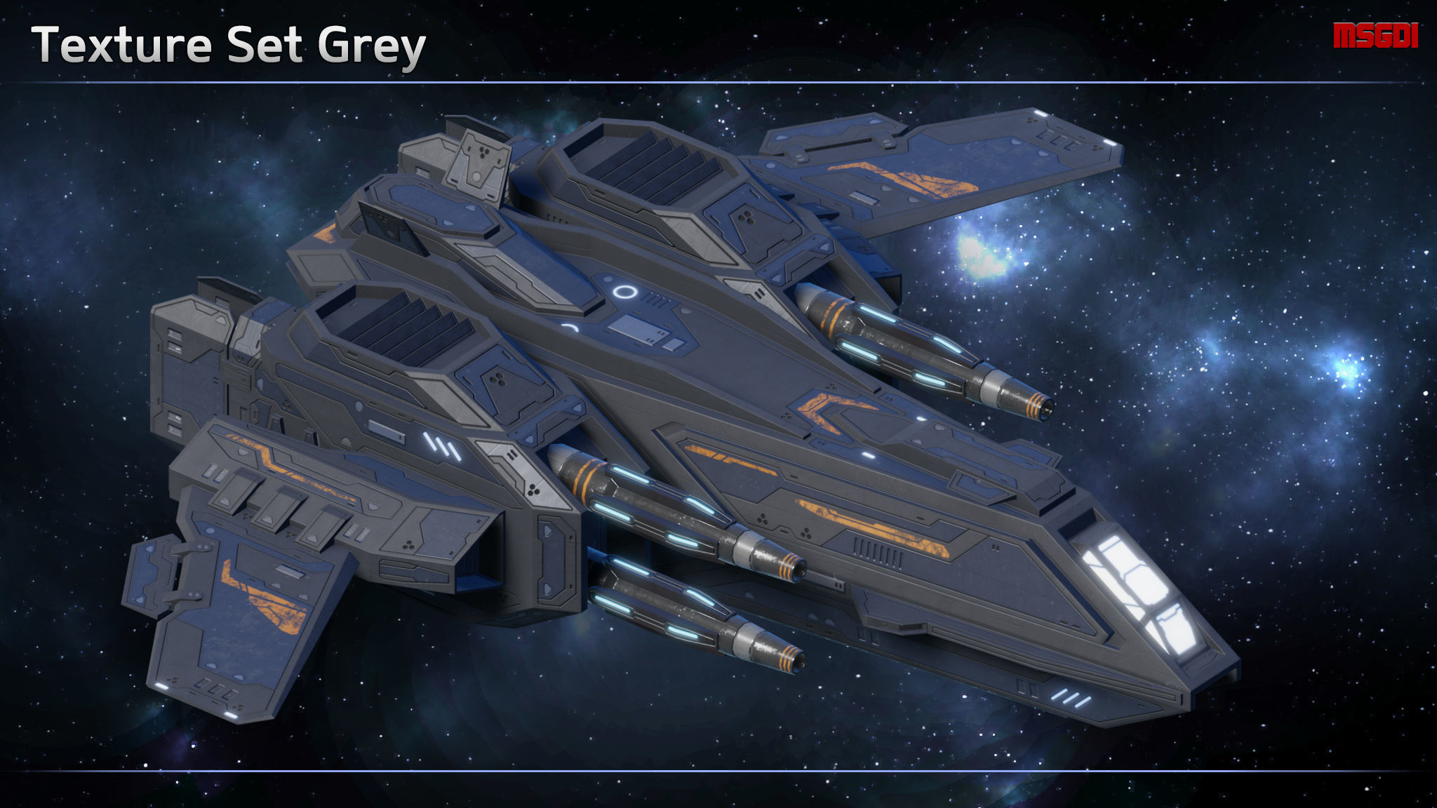 Spaceship Fighter Hellstar Low-poly 3D model_7