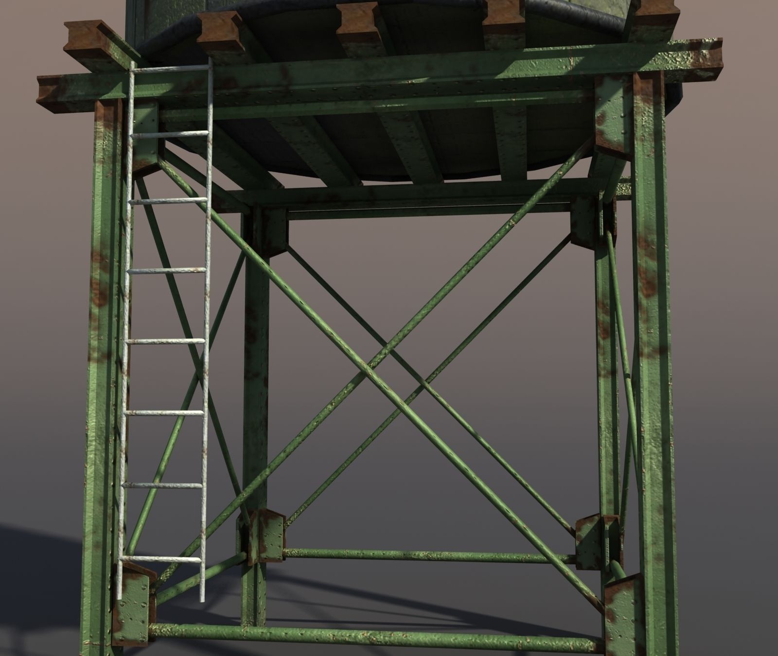 Water Tank 47 Low-poly 3D model_2