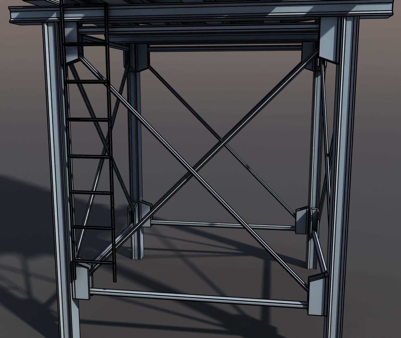 Water Tank 47 Low-poly 3D model_4