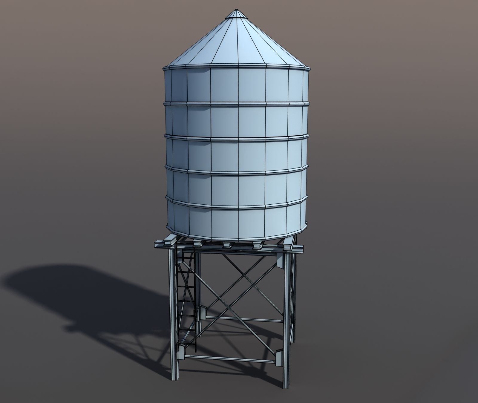 Water Tank 47 Low-poly 3D model_3