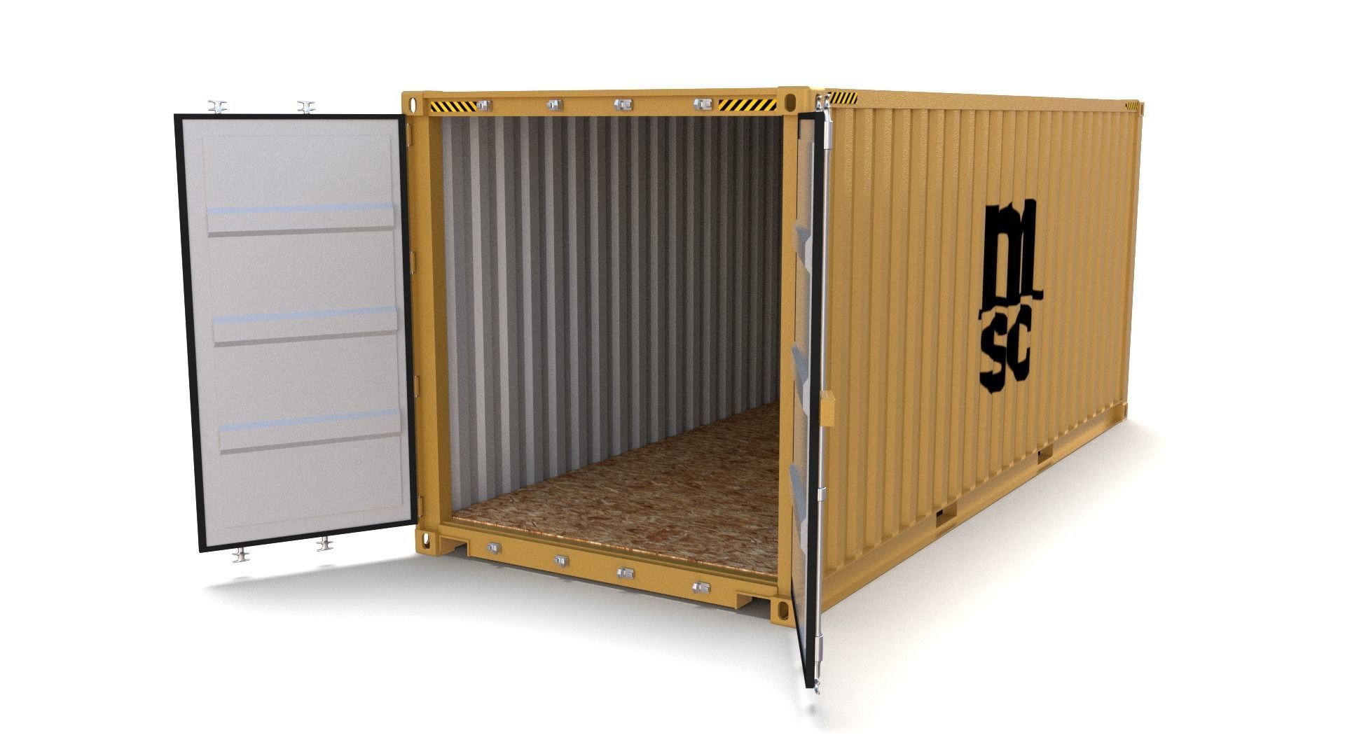 20ft Shipping Container MSC 3D model_7