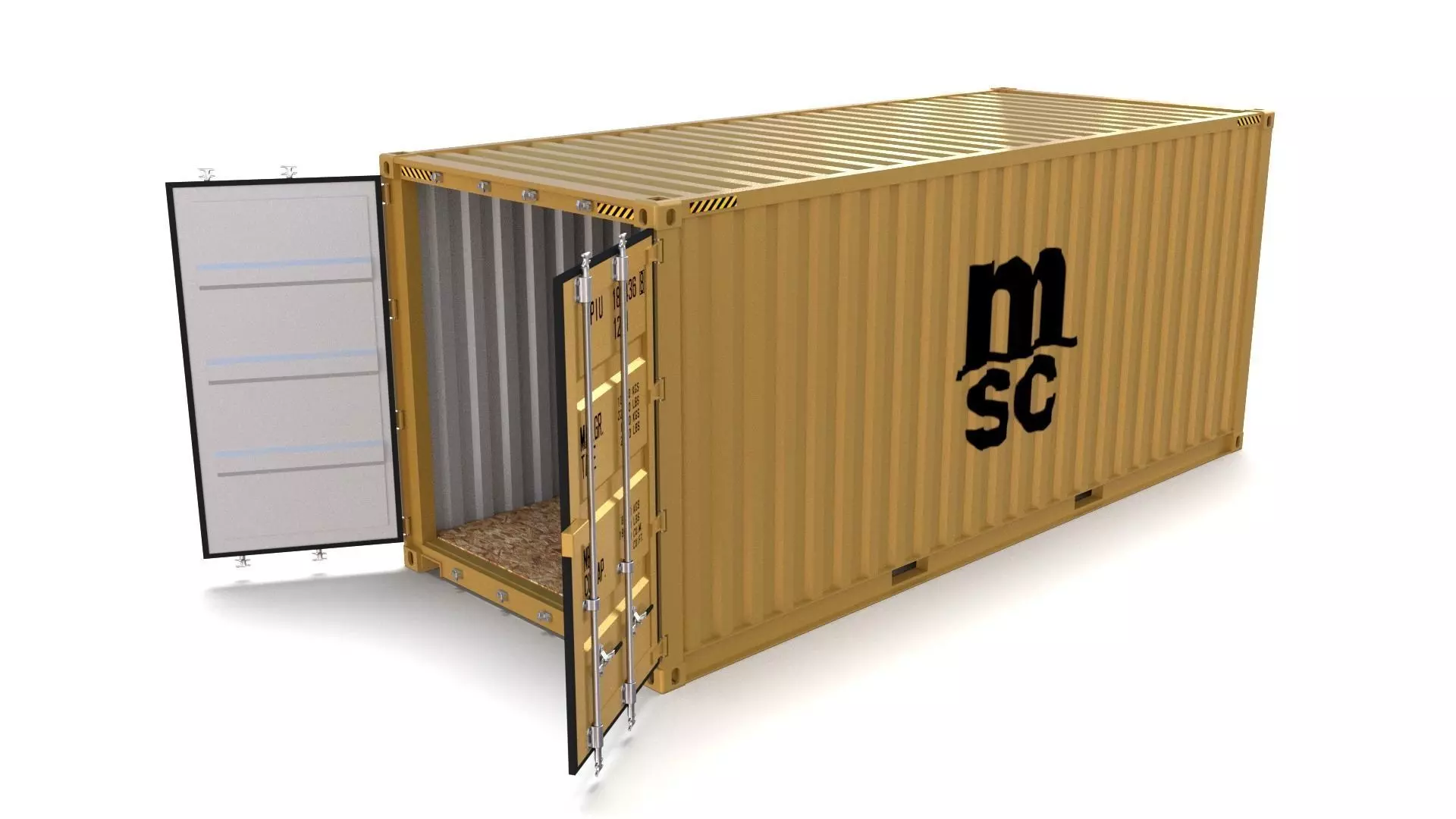 20ft Shipping Container MSC 3D model_0