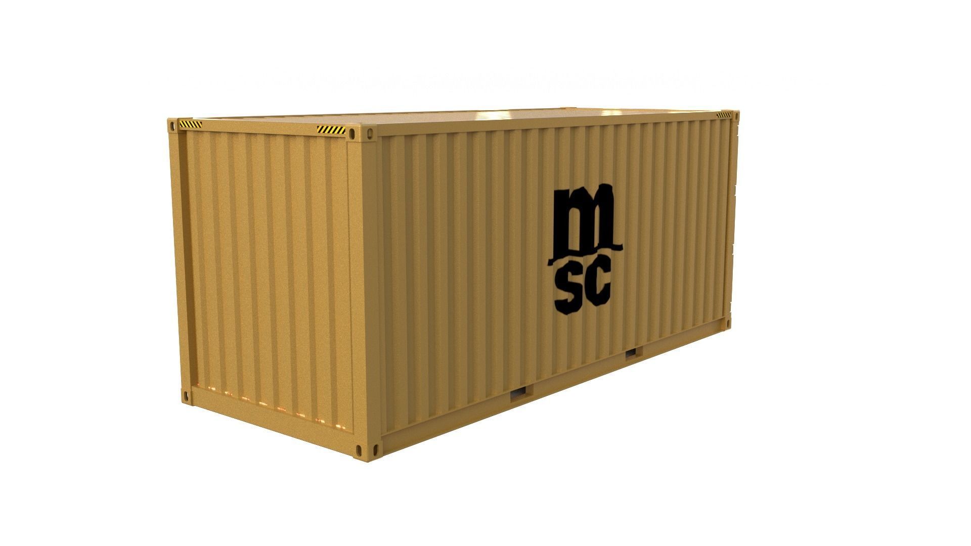 20ft Shipping Container MSC 3D model_1