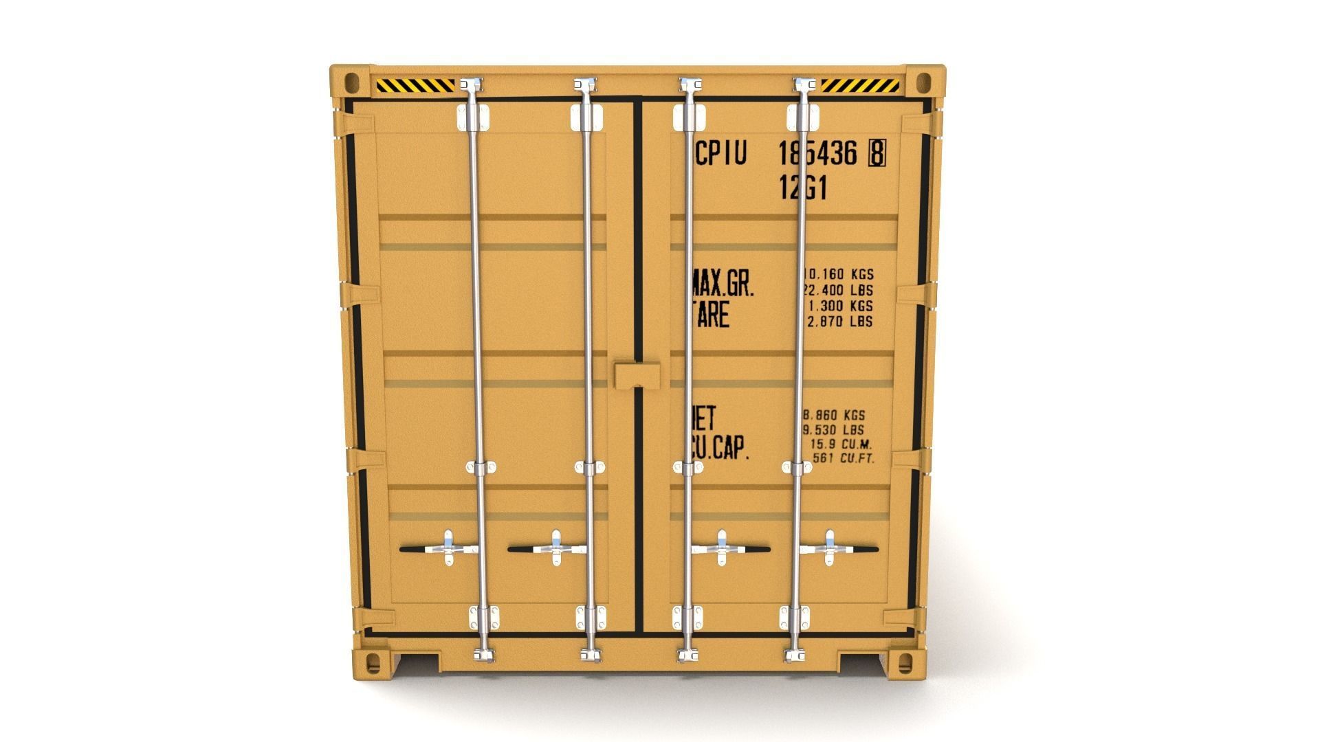 20ft Shipping Container MSC 3D model_5