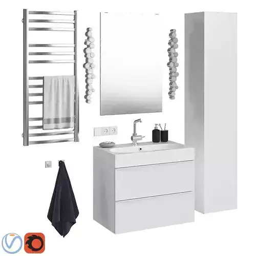 Godmorgon set 8 model bathroom vanity with mirror and towel rack