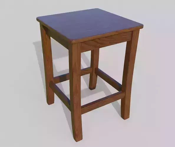 Wood stool 01 Free low-poly 3D model