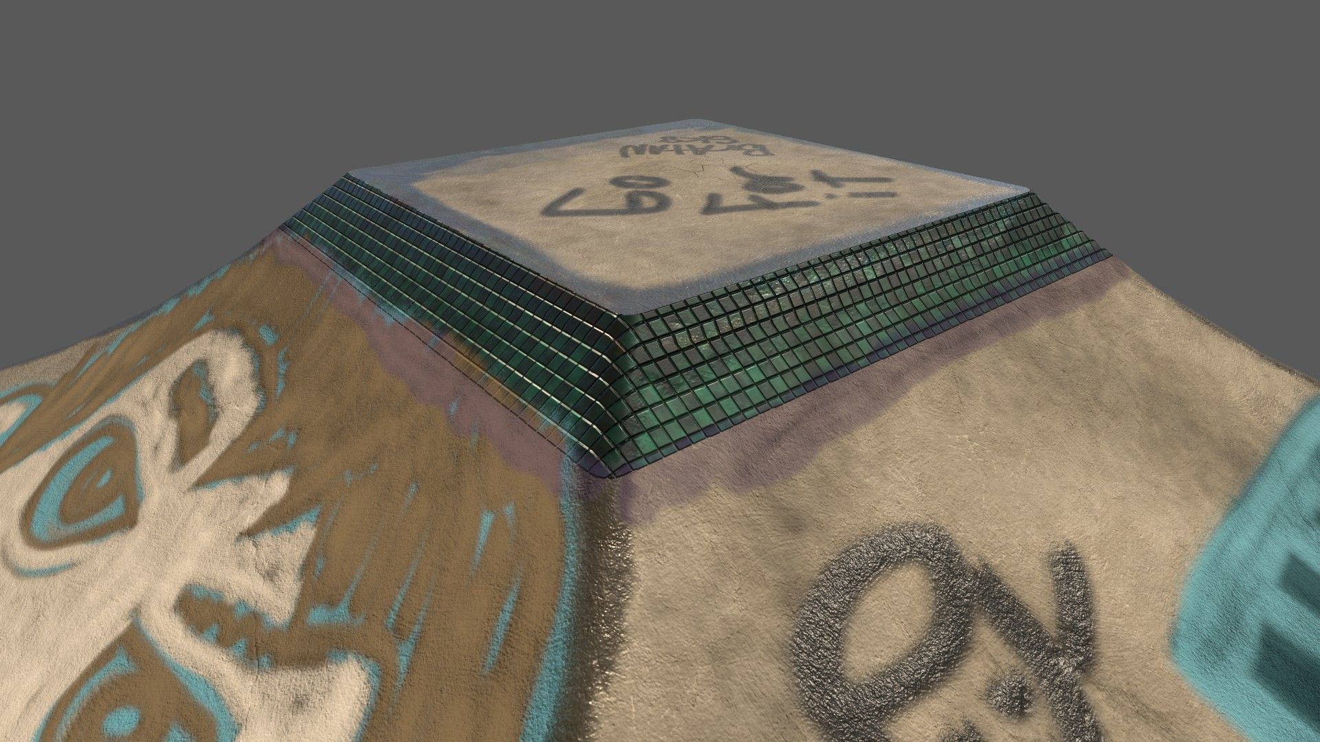 skatepark ramp tagged and cleaned Low-poly 3D model_10