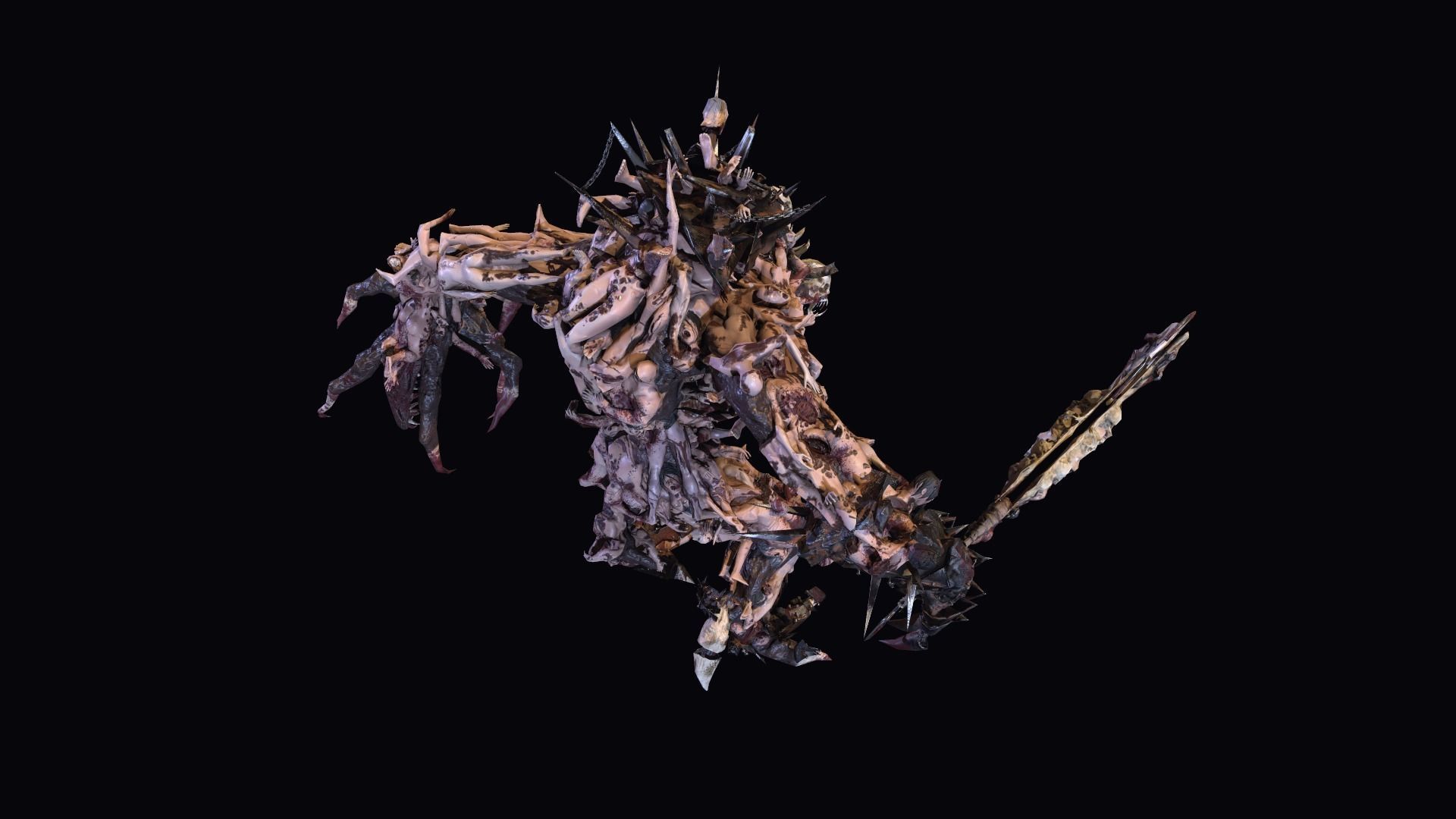 executioner demon holding sword Low-poly 3D model_10