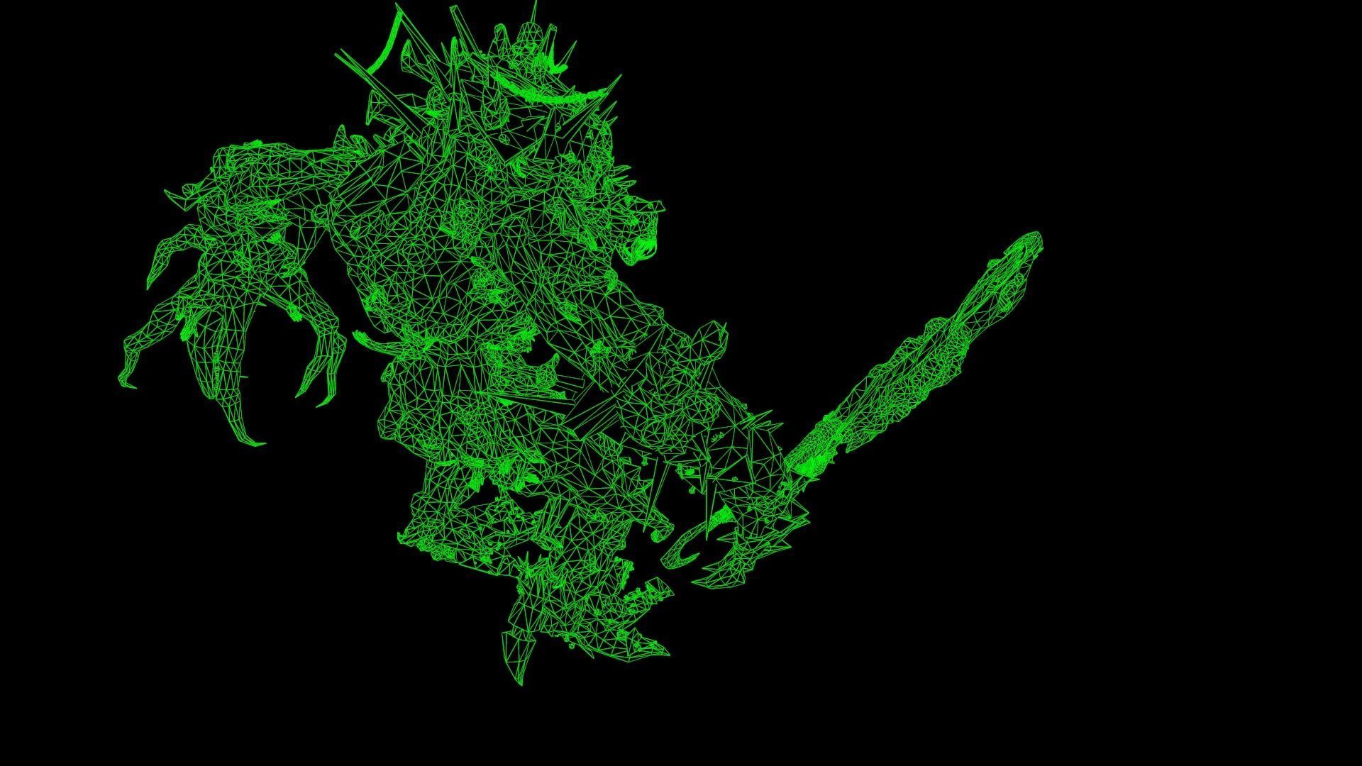 executioner demon holding sword Low-poly 3D model_19