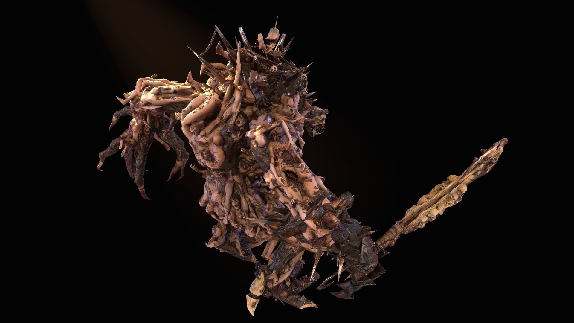 executioner demon holding sword Low-poly 3D model_8