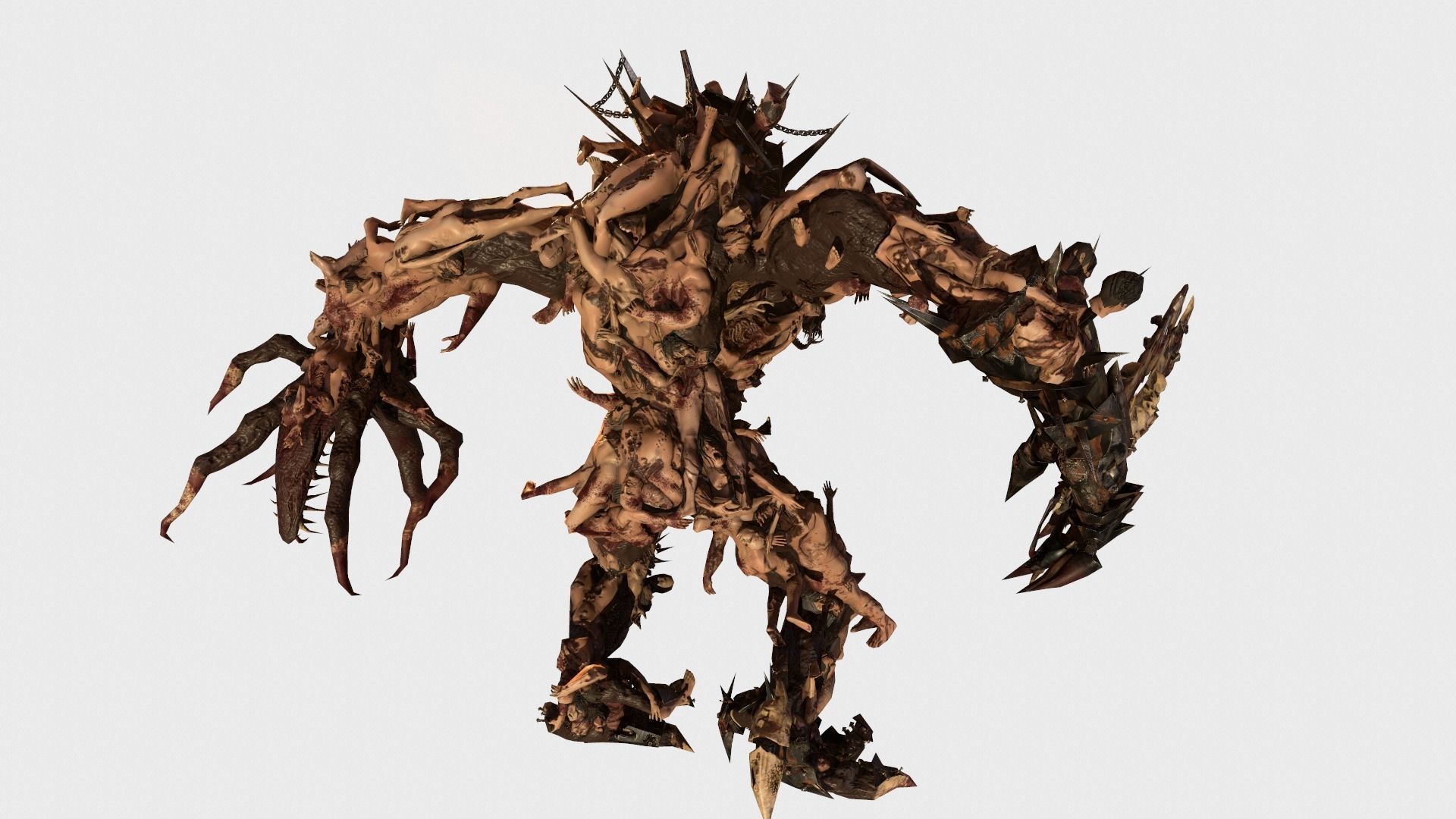 executioner demon holding sword Low-poly 3D model_24