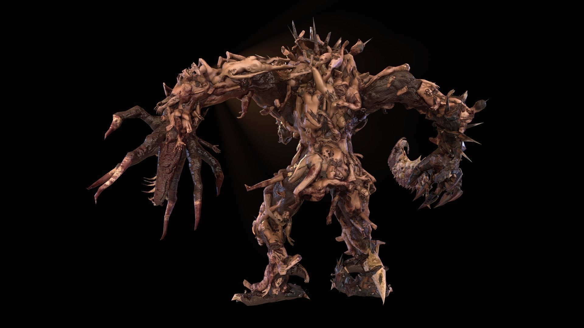 executioner demon holding sword Low-poly 3D model_17